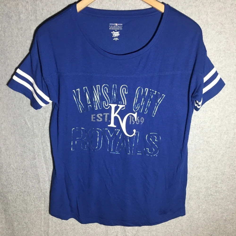 Womens MLB Shirt Kansas City Royals Baseball Game Summer Spring Sports Athletic